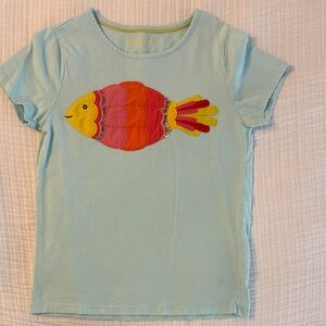 Mini Boden mint green T-Shirt with Colorful Fish